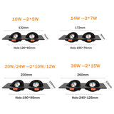 360 Angle Rotatable LED Downlight Recessed LED Lamp 10W 20W 24W Dimmable COB Spot Light for Background lights LED Ceiling lamp