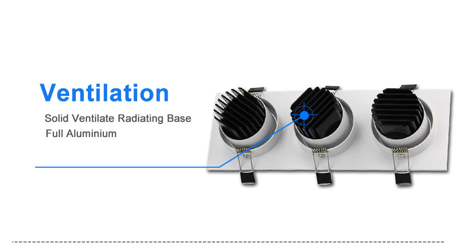 DBF Dimmable Square LED Downlight COB Ceiling Spot Light 15W 21W 30W 36W Ceiling Recessed AC110-220V Spot Light Indoor Lighting