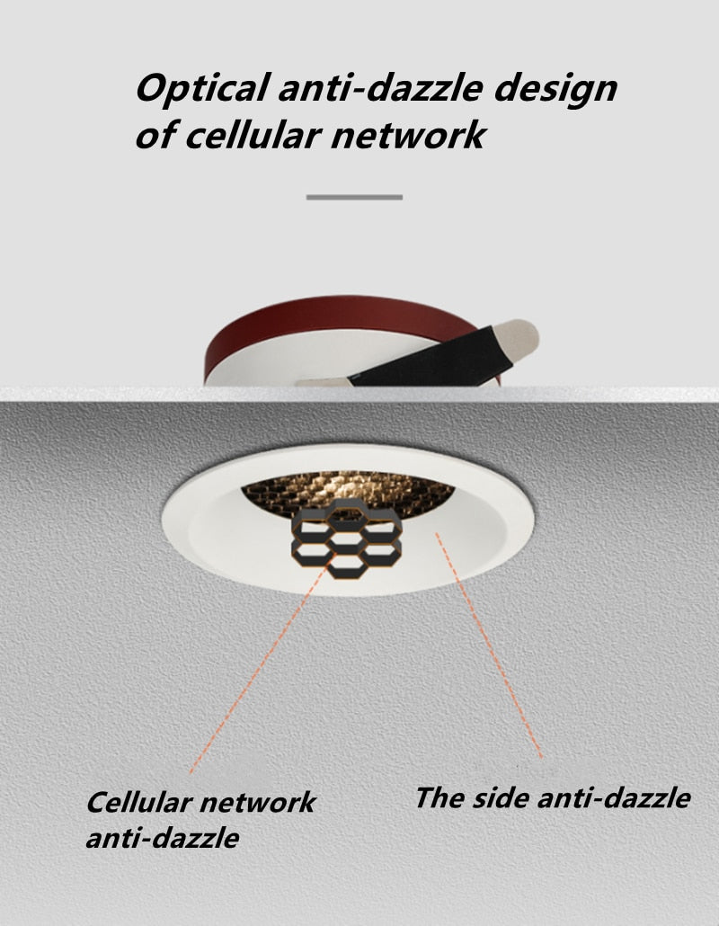 2020 New LED Dimmable Downlight Ultra Thin Anti Glare Spot light 7W 9W 12W 15W Recessed LED ceiling lamp AC85V-220V LED Lamp