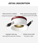 2020 New LED Dimmable Downlight Ultra Thin Anti Glare Spot light 7W 9W 12W 15W Recessed LED ceiling lamp AC85V-220V LED Lamp