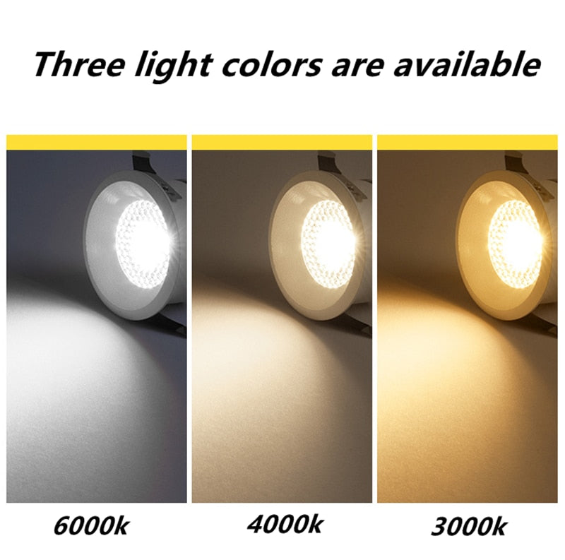 2020 New LED Dimmable Downlight Ultra Thin Anti Glare Spot light 7W 9W 12W 15W Recessed LED ceiling lamp AC85V-220V LED Lamp