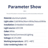 LED Downlight Recessed Light 10 Pcs/Lot 5W 10W 15W AC175-250V Led Spot Lamp For Supermarket Living Room Foyer Bar Counter