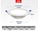 LED Downlight Recessed Light 10 Pcs/Lot 5W 10W 15W AC175-250V Led Spot Lamp For Supermarket Living Room Foyer Bar Counter