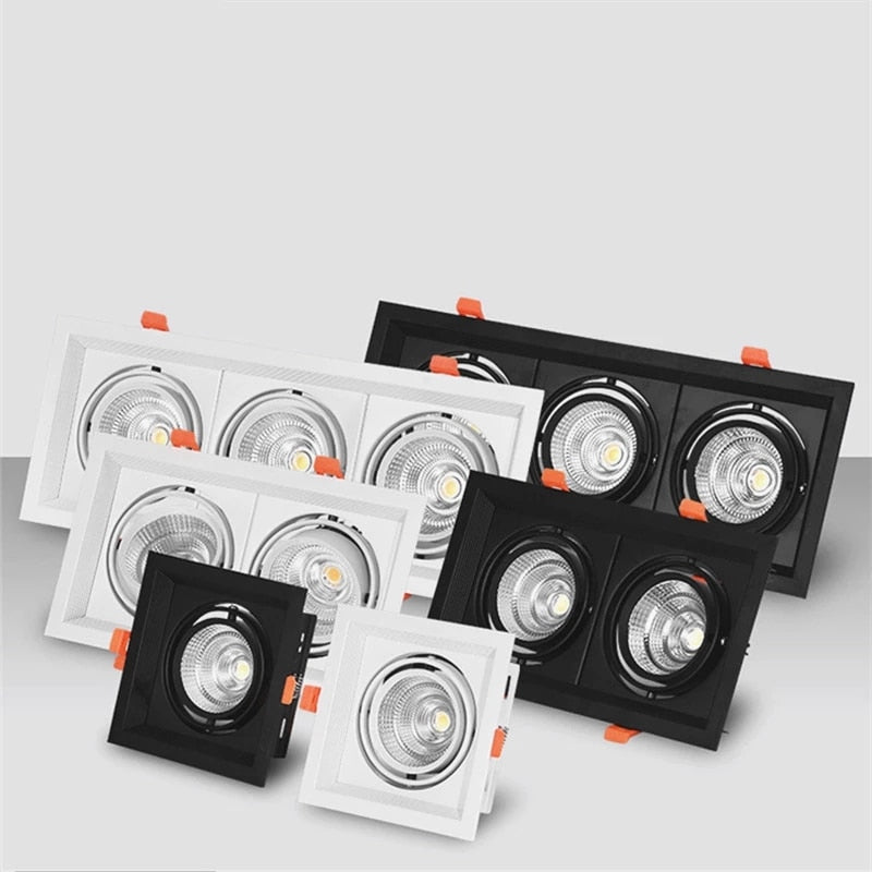 Square Recessed Dimmable COB LED Downlights 10W 20W 30W LED Ceiling Spot Lights AC85-265V LED Ceiling Lamps Indoor Lighting