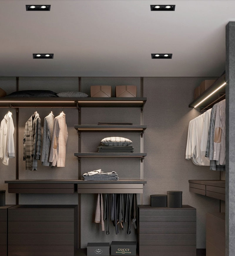 Square Recessed Dimmable COB LED Downlights 10W 20W 30W LED Ceiling Spot Lights AC85-265V LED Ceiling Lamps Indoor Lighting