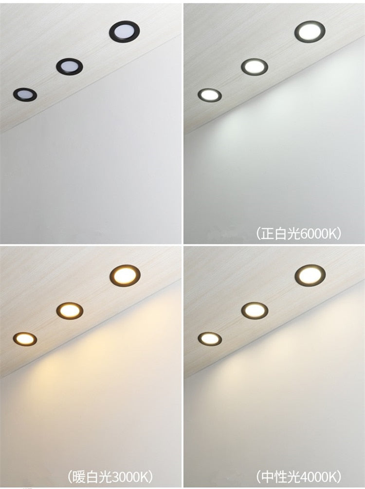LED Recessed Downlight Lamp 220V 240V 110V Dimmable LED Ceiling Spot Lighting Ultra Thin 3W 5W 7W 9W 12W 15W Led Bulb Bedroom