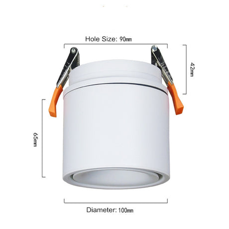 360 degree Rotatable LED COB Recessed Downlight Black/White Housing 7W 10W 12W 15W 18W LED Ceiling Spot Light AC110V 220V