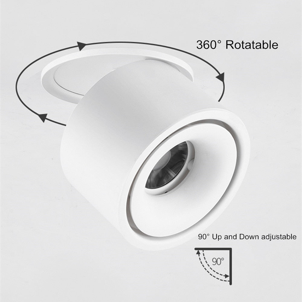 360 degree Rotatable LED COB Recessed Downlight Black/White Housing 7W 10W 12W 15W 18W LED Ceiling Spot Light AC110V 220V
