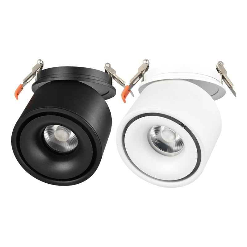 360 degree Rotatable LED COB Recessed Downlight Black/White Housing 7W 10W 12W 15W 18W LED Ceiling Spot Light AC110V 220V