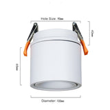 360 degree Rotatable LED COB Recessed Downlight Black/White Housing 7W 10W 12W 15W 18W LED Ceiling Spot Light AC110V 220V