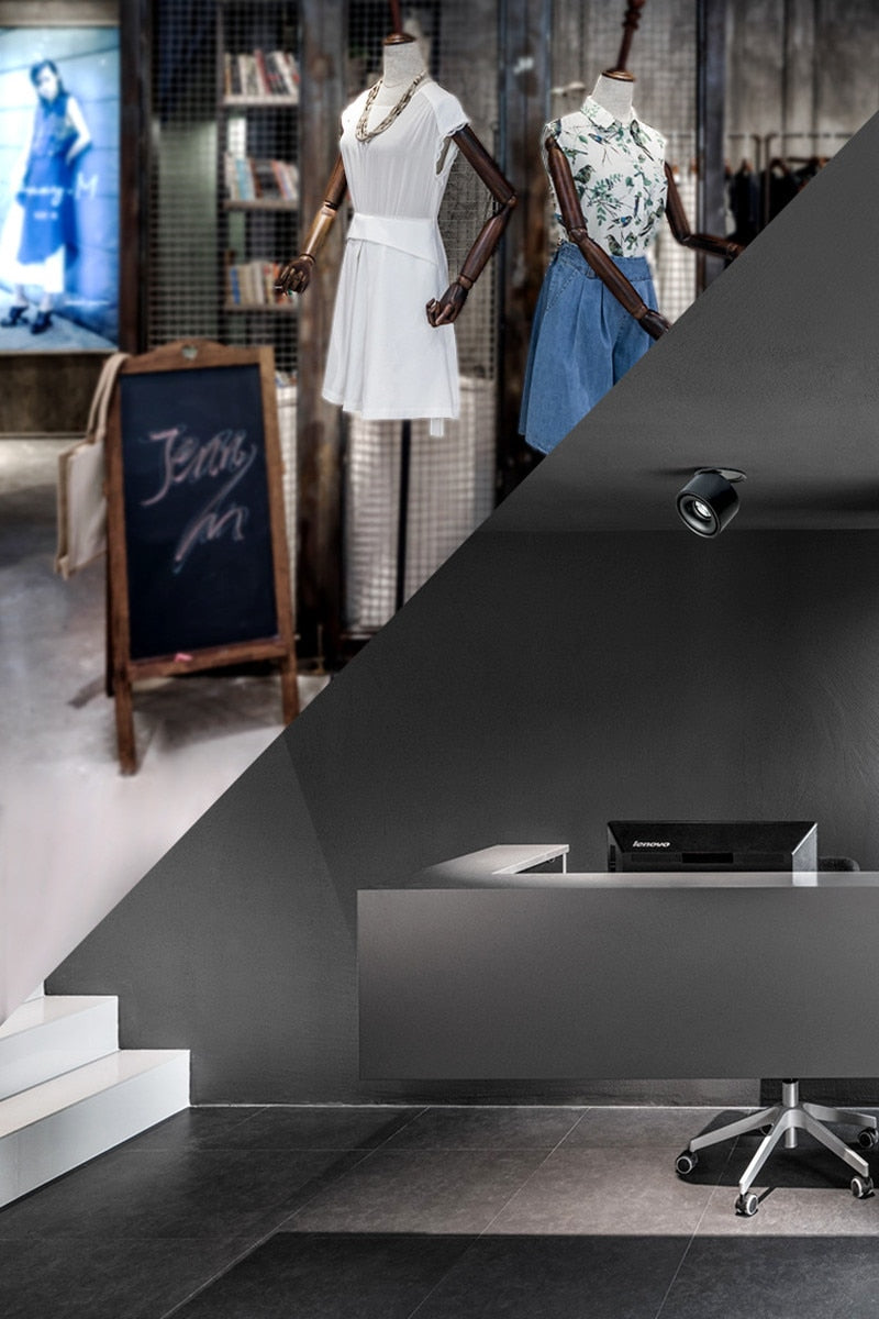 360 degree Rotatable LED COB Recessed Downlight Black/White Housing 7W 10W 12W 15W 18W LED Ceiling Spot Light AC110V 220V