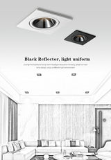 LED Downlight Dimmable 7W 12W Square/Round Recessed Lamp AC220V 230V NO Glare Recessed LED Lamp Spot Light for Indoor Lightings