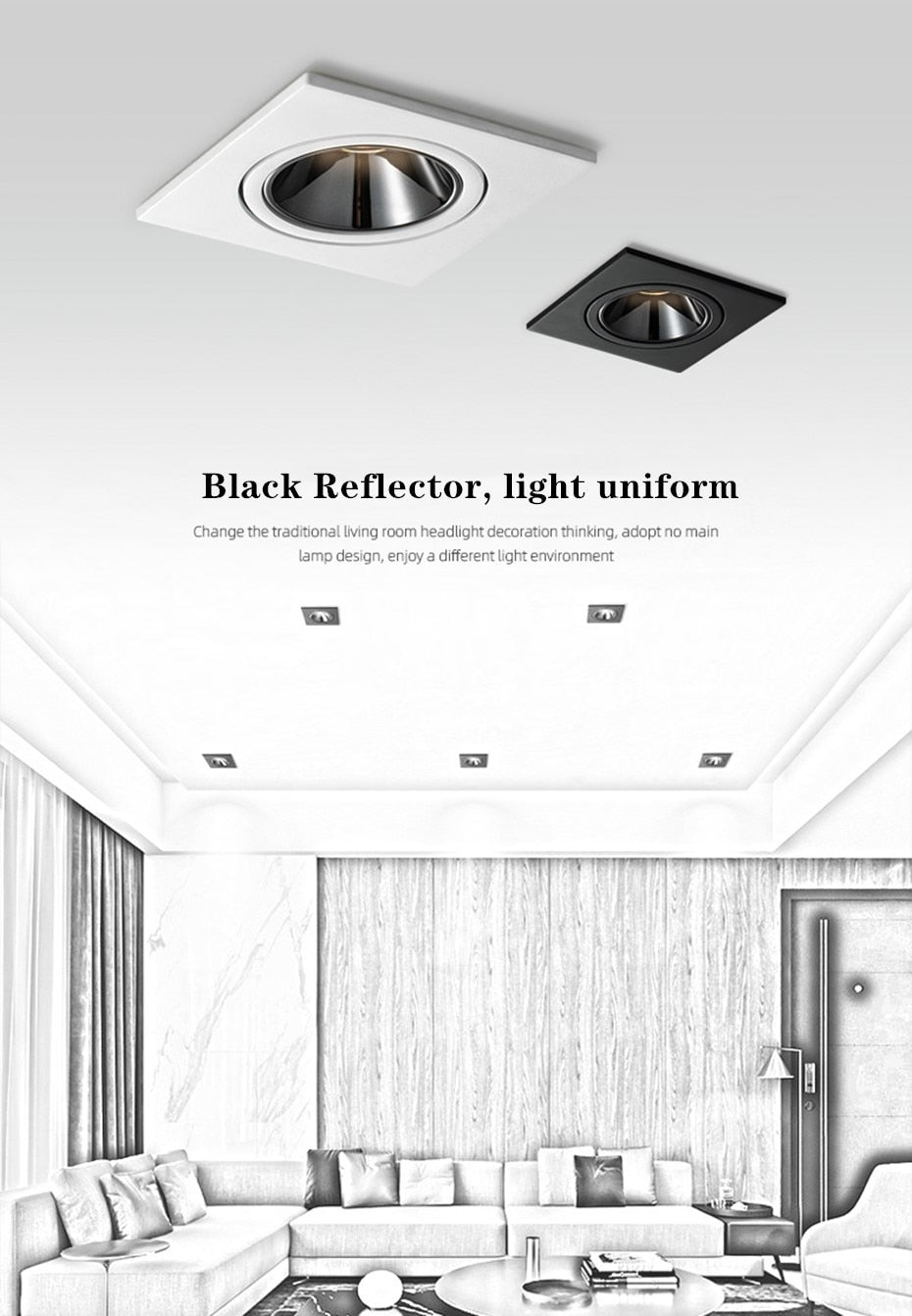 LED Downlight Dimmable 7W 12W Square/Round Recessed Lamp AC220V 230V NO Glare Recessed LED Lamp Spot Light for Indoor Lightings