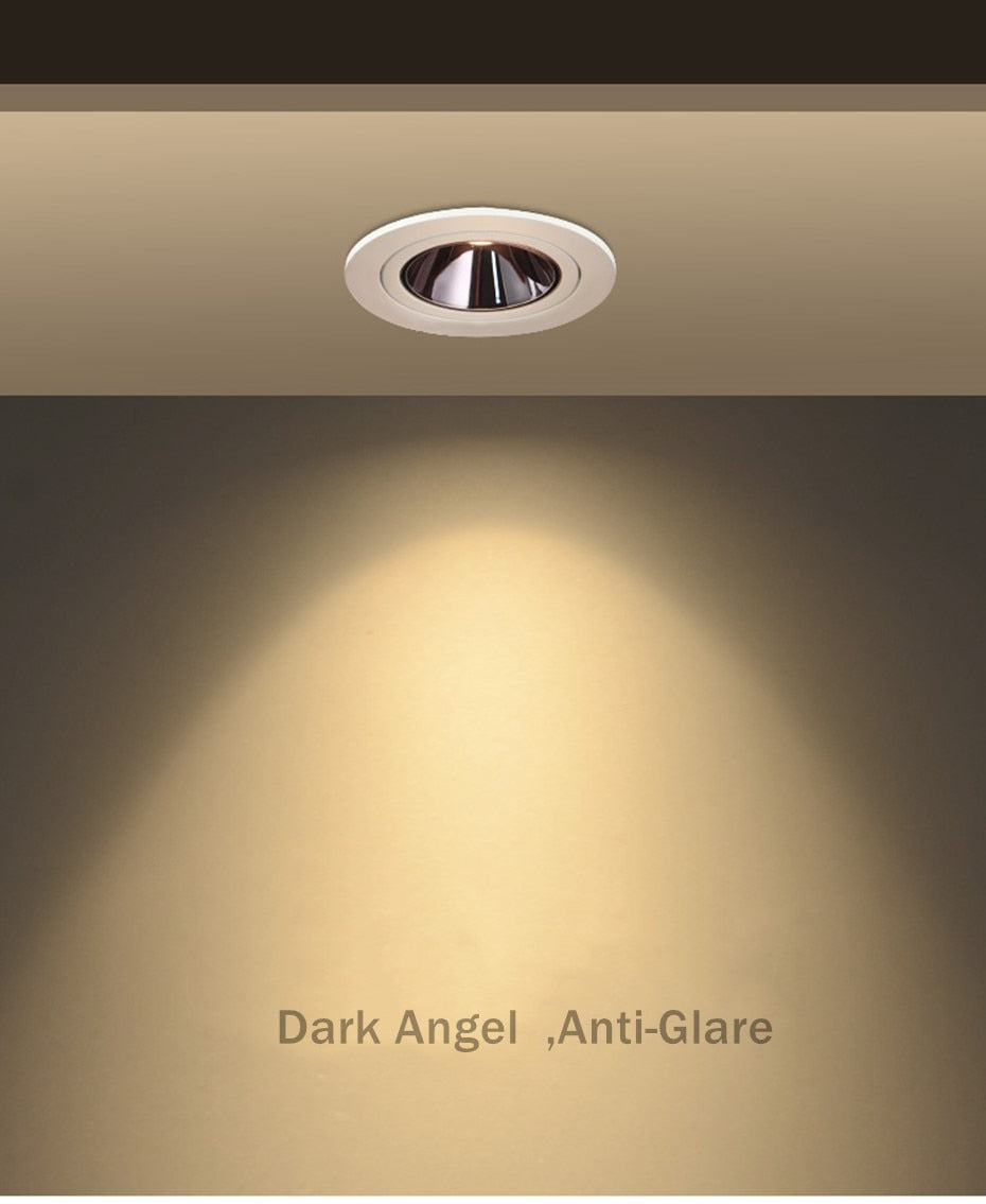 LED Downlight Dimmable 7W 12W Square/Round Recessed Lamp AC220V 230V NO Glare Recessed LED Lamp Spot Light for Indoor Lightings