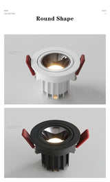 LED Downlight Dimmable 7W 12W Square/Round Recessed Lamp AC220V 230V NO Glare Recessed LED Lamp Spot Light for Indoor Lightings