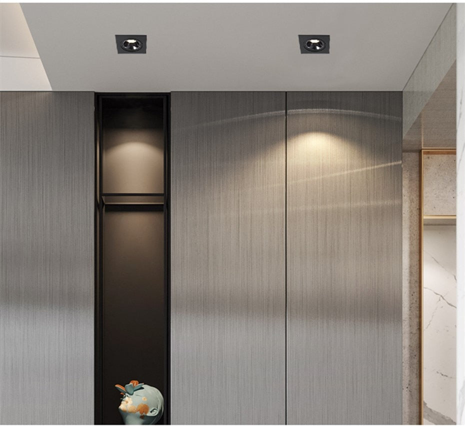 LED Downlight Dimmable 7W 12W Square/Round Recessed Lamp AC220V 230V NO Glare Recessed LED Lamp Spot Light for Indoor Lightings