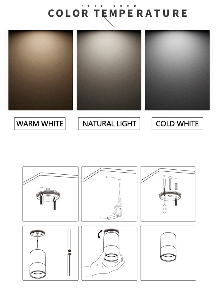 LED Downlight Ceiling Spot lights for Living Lamp 5w 7w Ceiling Lighting For Kitchen Bathroom light Surface mounted AC90-260V