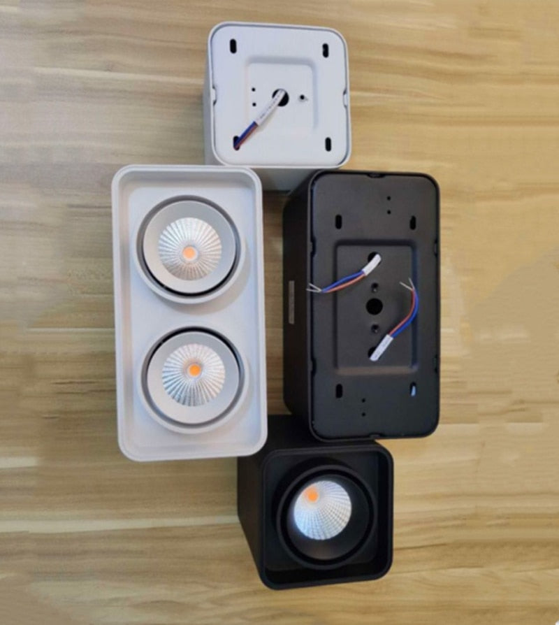 Square COB LED dimmable Downlights 10W/15W/20W/30W Surface Mounted LED Ceiling Lamps Spot Light LED Downlights AC85V-265V