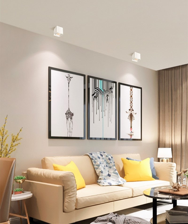 Square COB LED dimmable Downlights 10W/15W/20W/30W Surface Mounted LED Ceiling Lamps Spot Light LED Downlights AC85V-265V