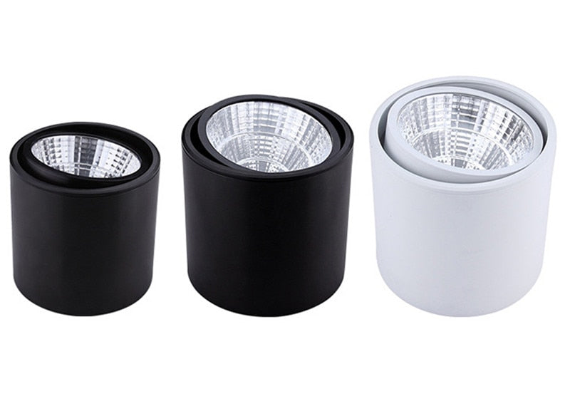 Dimmable Surface Mounted Rotating LED Downlights 5W/7W/10W/15W/20W Epistar Chip COB Ceiling Spot Light AC85~265V Background Lamp