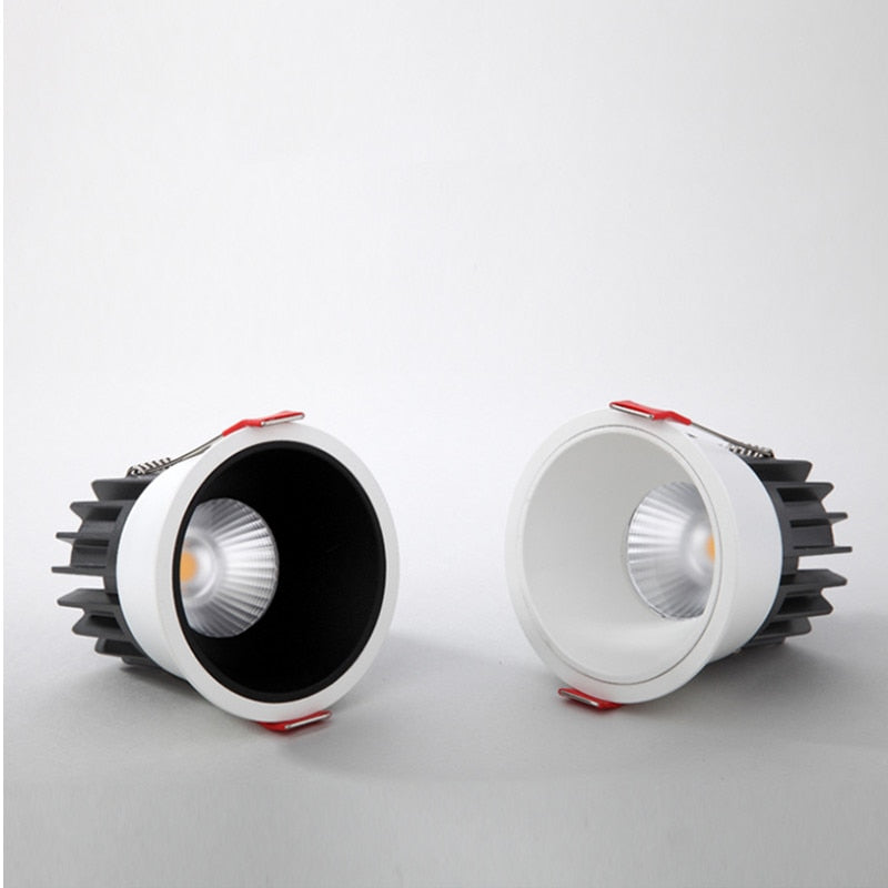 Dimmable Recessed Anti Glare COB LED Downlights 7W/9W/12W/15W LED Ceiling Spot Lights AC85~265V Background Lamps Indoor Lighting