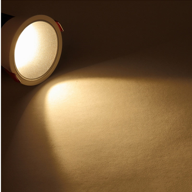 Dimmable Recessed Anti Glare COB LED Downlights 7W/9W/12W/15W LED Ceiling Spot Lights AC85~265V Background Lamps Indoor Lighting