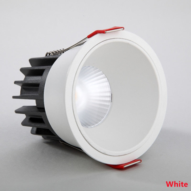 Dimmable Recessed Anti Glare COB LED Downlights 7W/9W/12W/15W LED Ceiling Spot Lights AC85~265V Background Lamps Indoor Lighting