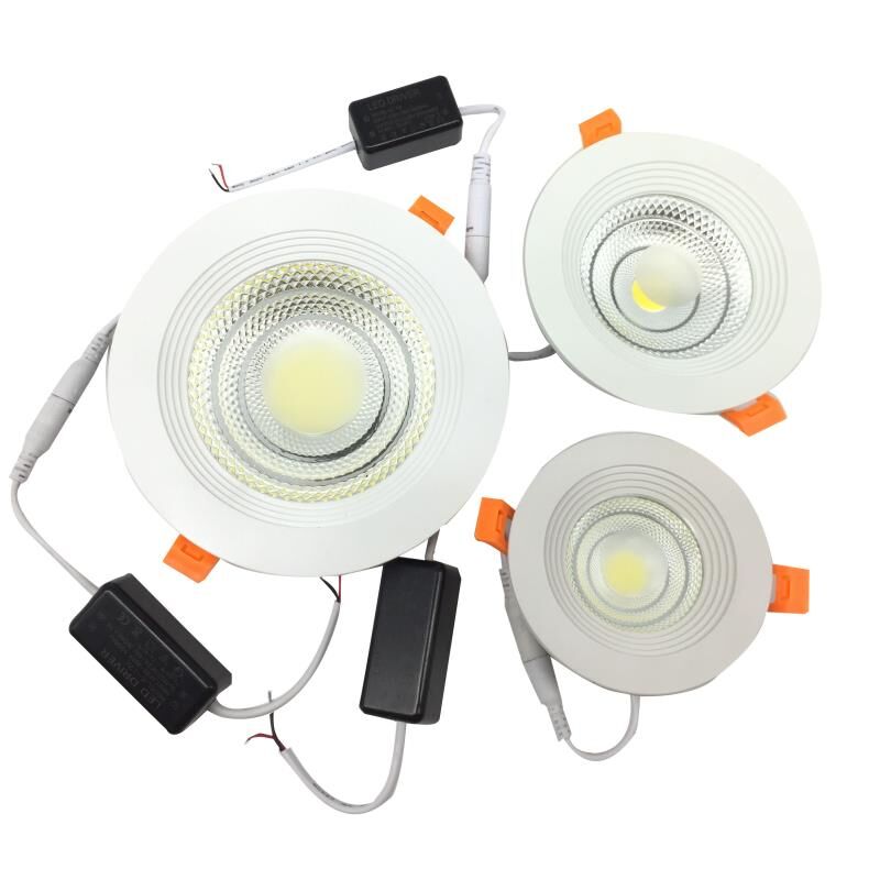 Super Bright COB LED Downlight 7W 10W 15W 25W Recessed LED Ceiling Spot Light Round Panel Light 85-265V for Indoor Lighting