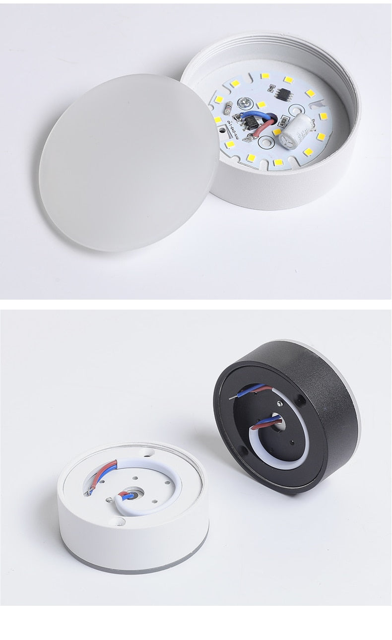 Ceiling Downlight Ultra Thin Surface Mounted 5W 7W 12W 18W Epistar White/Black LED Ceiling Lamp Spot Light For Home Room Decor