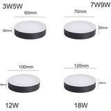 Ceiling Downlight Ultra Thin Surface Mounted 5W 7W 12W 18W Epistar White/Black LED Ceiling Lamp Spot Light For Home Room Decor