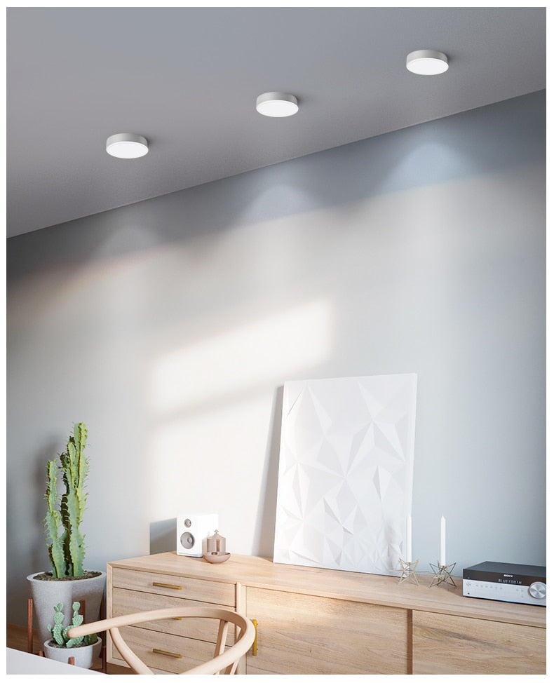 Ceiling Downlight Ultra Thin Surface Mounted 5W 7W 12W 18W Epistar White/Black LED Ceiling Lamp Spot Light For Home Room Decor