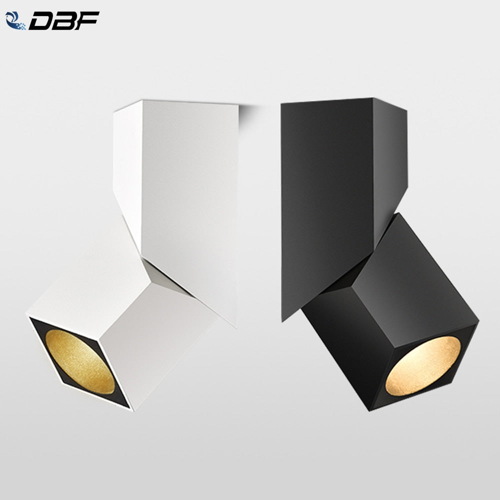 DBF 360 Angle Adjustable LED Ceiling Spot Light Home Clothing Store Window Living room 10W 12W 15W Ceiling Mounted Downlights