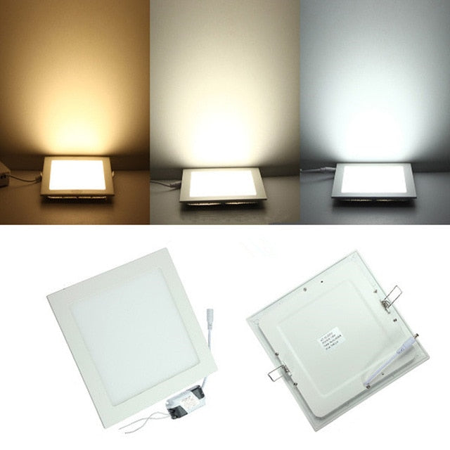 Ultra thin design 25W LED ceiling recessed grid downlight / round or square panel light 225mm, 1pc/lot free shipping