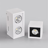 Super Brightness AC 85-230V Square Surface Mounted LED COB Dimmable Downlights 10W 15W 2X10W 2X15W LED Ceiling Lamp Spot Light