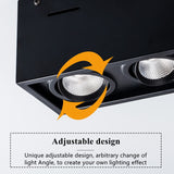 Super Brightness AC 85-230V Square Surface Mounted LED COB Dimmable Downlights 10W 15W 2X10W 2X15W LED Ceiling Lamp Spot Light