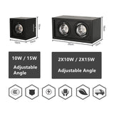 Super Brightness AC 85-230V Square Surface Mounted LED COB Dimmable Downlights 10W 15W 2X10W 2X15W LED Ceiling Lamp Spot Light