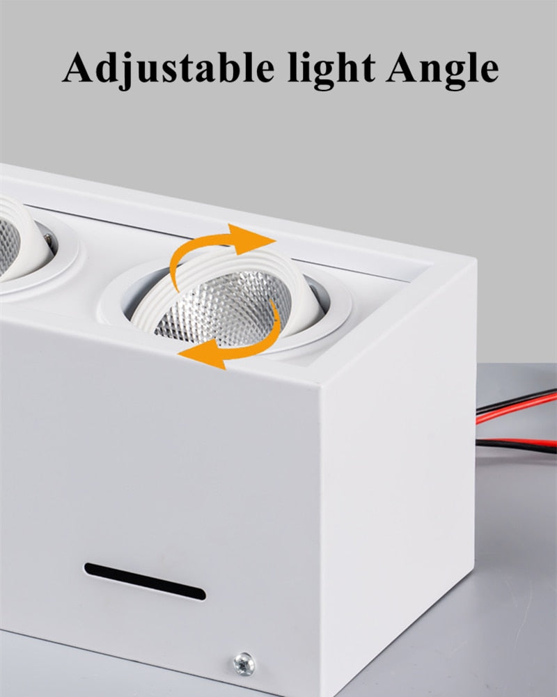 Super Brightness AC 85-230V Square Surface Mounted LED COB Dimmable Downlights 10W 15W 2X10W 2X15W LED Ceiling Lamp Spot Light