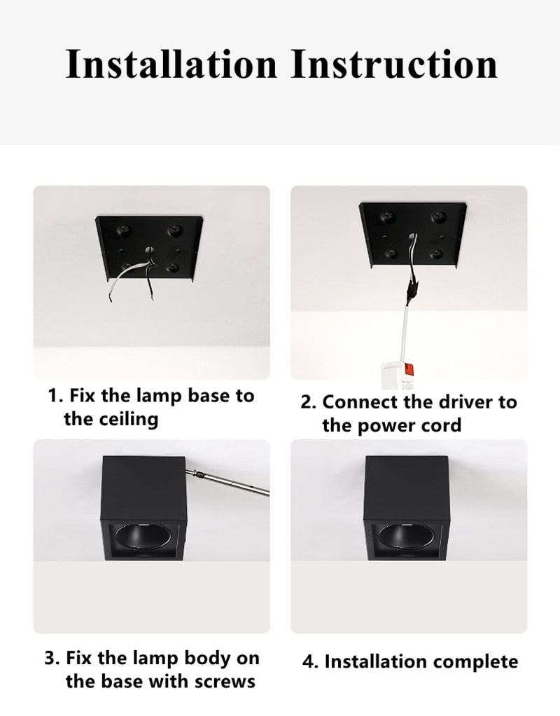 Super Brightness AC 85-230V Square Surface Mounted LED COB Dimmable Downlights 10W 15W 2X10W 2X15W LED Ceiling Lamp Spot Light