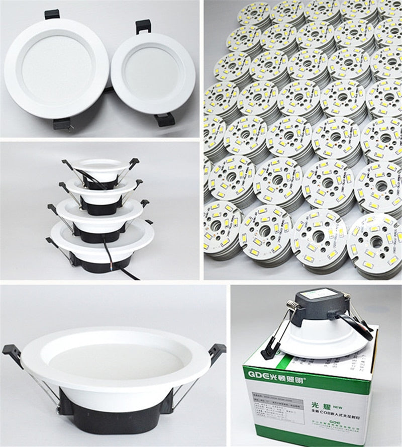 LED Downlight 5W 7W Round 6 PCS Recessed Lamp 220V 230V 240V Led Bulb Bedroom Kitchen Indoor LED Spot Lighting