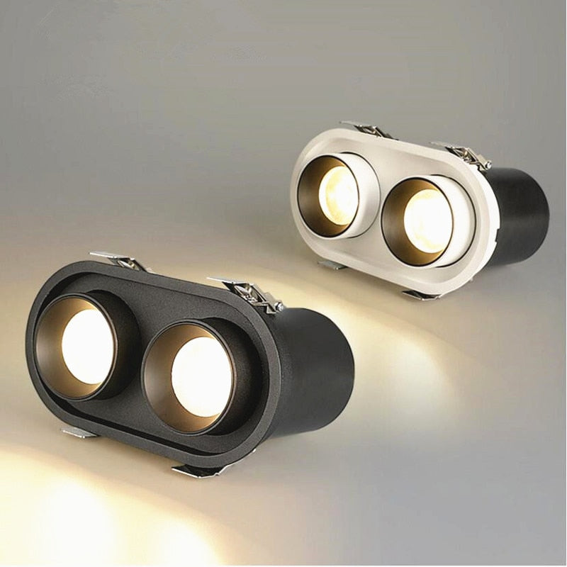 Retractable Rotating Dimmable Recessed COB LED Downlights 9W 12W 15W 24W 30W AC85-265V LED Ceiling Spot Lights Indoor Lighting