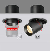 Retractable Rotating Dimmable Recessed COB LED Downlights 9W 12W 15W 24W 30W AC85-265V LED Ceiling Spot Lights Indoor Lighting