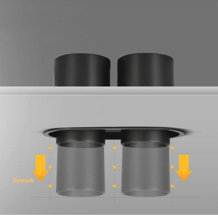 Retractable Rotating Dimmable Recessed COB LED Downlights 9W 12W 15W 24W 30W AC85-265V LED Ceiling Spot Lights Indoor Lighting