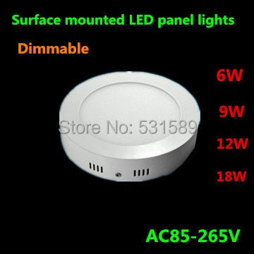 Dimmable 6w 12w 18w Surface mounted led downlight Round panel light smd Ultra thin circle ceiling Down lamp kitchen Bathroom lamp