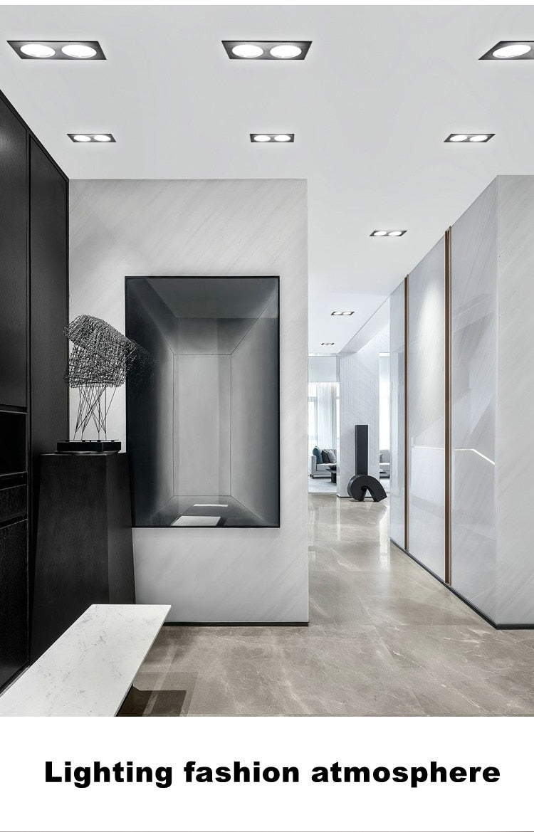 Dimmable LED Downlights 12W 16W 20W AC85-265V Square LED Ceiling Lamp Down Light for Kitchen Home Indoor Lighting