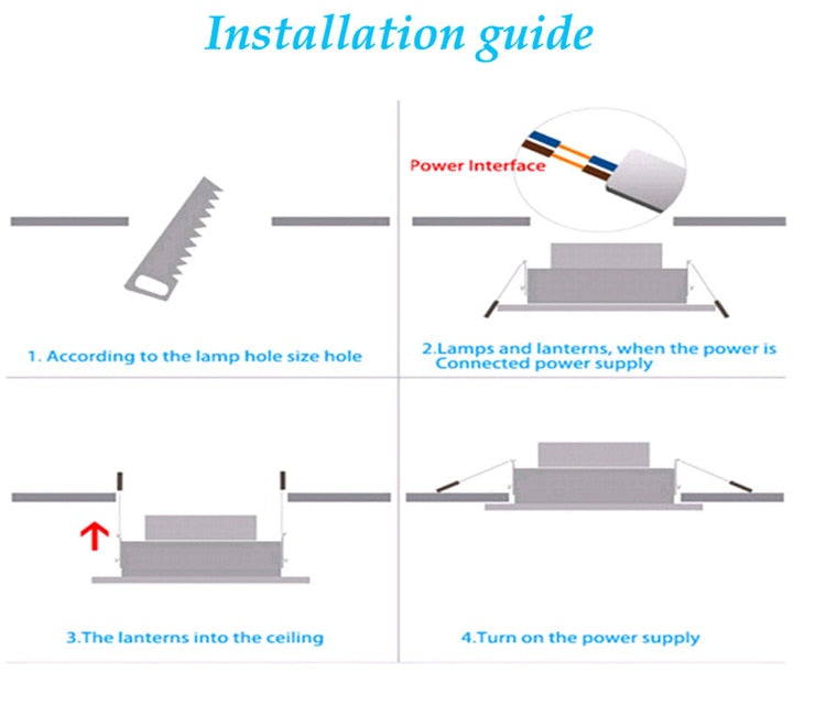 Dimmable LED Downlights 12W 16W 20W AC85-265V Square LED Ceiling Lamp Down Light for Kitchen Home Indoor Lighting