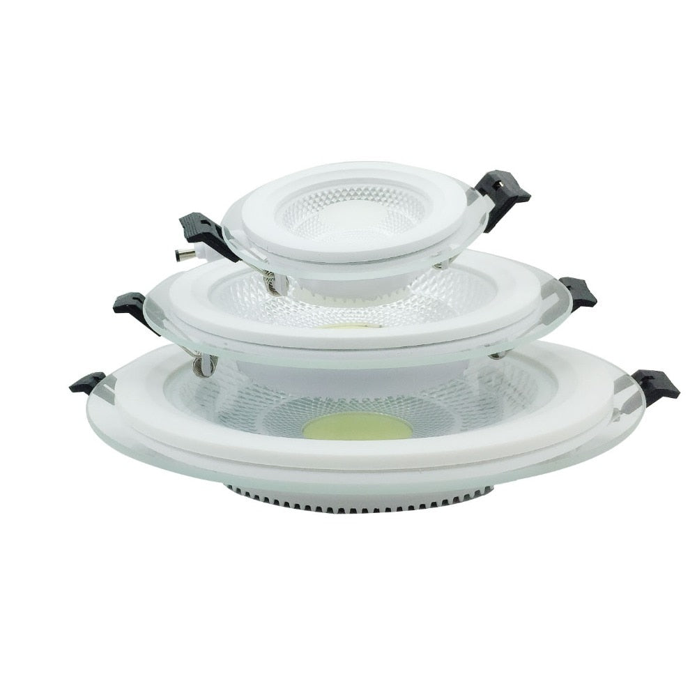 Dimmable 5W 10W 15W 25W LED Panel Downlight Round Glass Panel Lights Ceiling Recessed Lamps For Home Hotel Lighting AC110V 220V