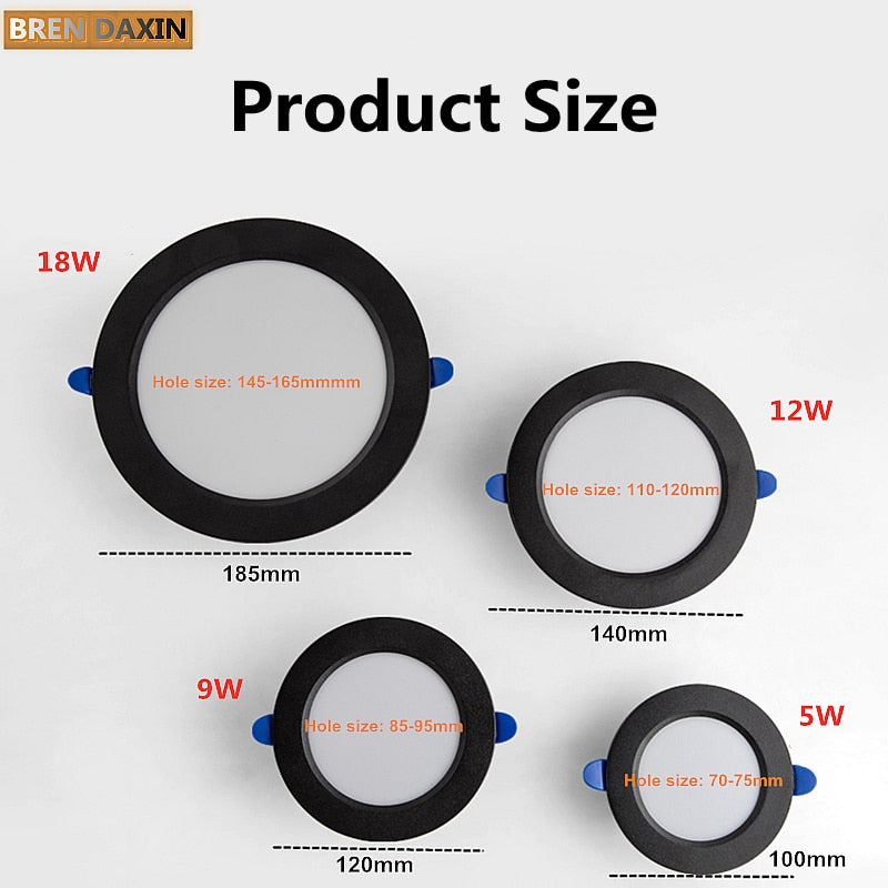 AC220V Round LED Downlight Embedded Daylight Spotlight 5W 9W 12W 18W Living Room Access Suitable for all kinds of occasions