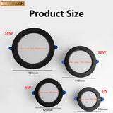 AC220V Round LED Downlight Embedded Daylight Spotlight 5W 9W 12W 18W Living Room Access Suitable for all kinds of occasions