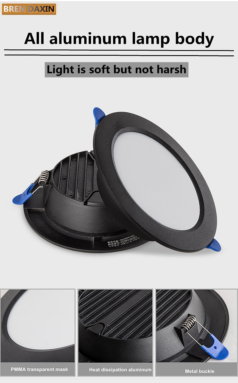 AC220V Round LED Downlight Embedded Daylight Spotlight 5W 9W 12W 18W Living Room Access Suitable for all kinds of occasions