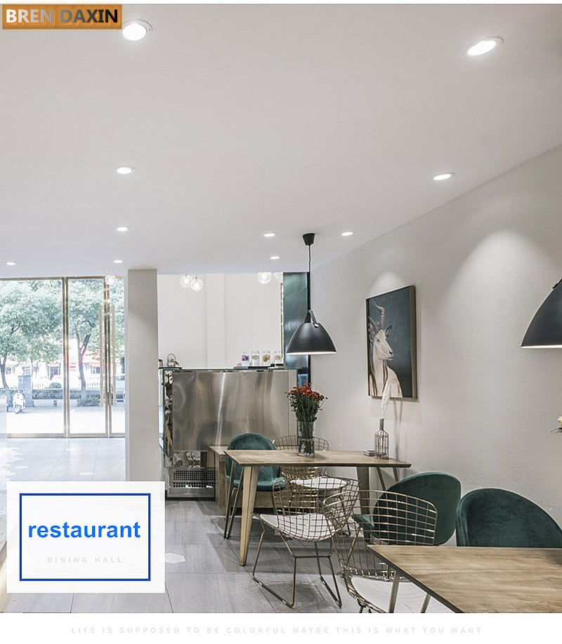 AC220V Round LED Downlight Embedded Daylight Spotlight 5W 9W 12W 18W Living Room Access Suitable for all kinds of occasions